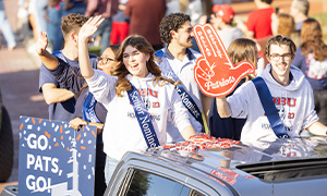 DBU students in the Homecoming parade