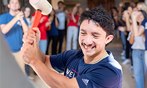 DBU student ringing Liberty Bell