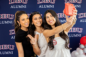 group of DBU alumni having fun at homecoming