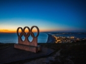 Olympics logo statue