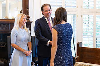 SWAT event - new DBU students meeting the president and his wife