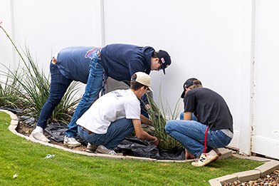 SWAT Service Day - DBU students served outside at a local non-profit in the DFW metroplex